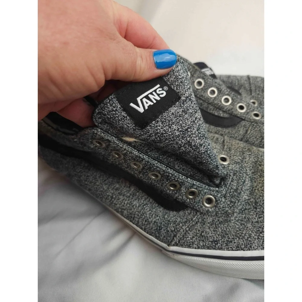 Vans Ward Low Top Sneakers Skate Shoes Mens Size 12 Gray Tweed Canvas Outdoor
